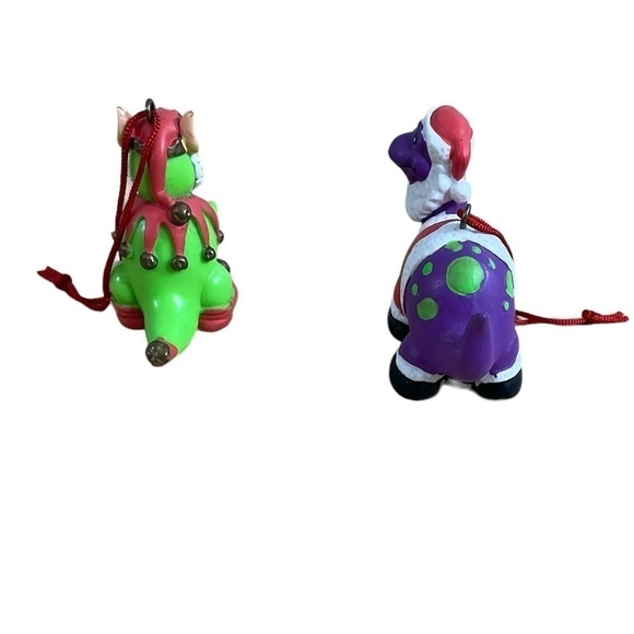 1993 House of Lloyd 2 Christmas Dinosaur Hanging Ornaments Vintage Collectibles - Picture 4 of 9